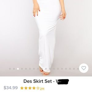 BLACK long skirt set